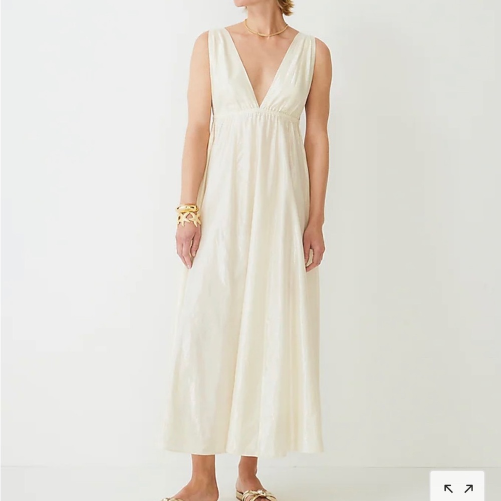 Metallic Plunge Beach Dress